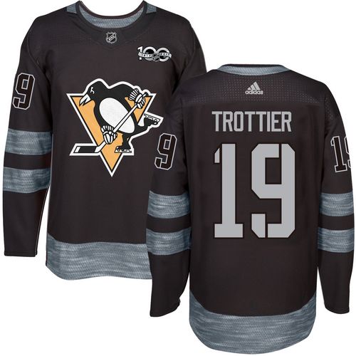 Adidas Penguins #19 Bryan Trottier Black 1917-100th Anniversary Stitched NHL Jersey - Click Image to Close